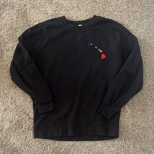 lululemon athletica Black Crewneck Sweater with Hawaii Accents